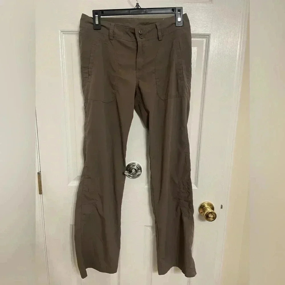 Patagonia Solimar Womens 6 Roll Up Stretch Camping Hiking Pants Beige Khaki SZ S